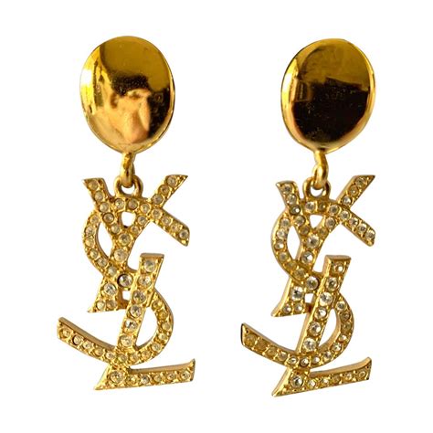 ysl daimonte logo earrings|Yves Saint Laurent Logo Earrings .